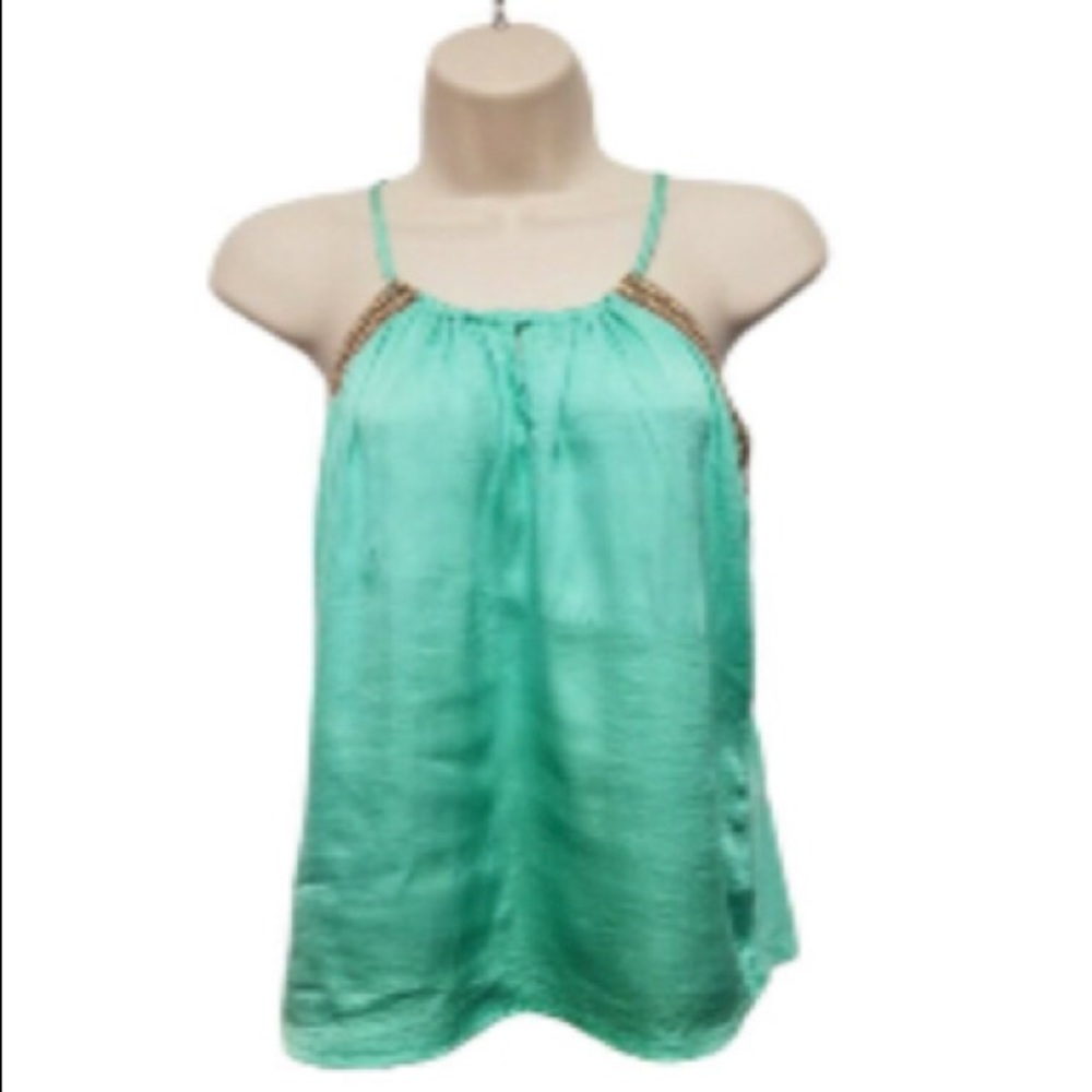 PREOWNED WOMEN'S THE LIMITED SEAFOAM GREEN TOP W/EMBROIDERY SMAL